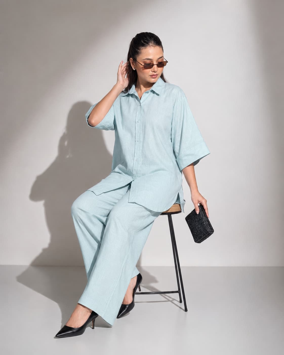 Women Sky Mist Co-Ord Set Seated Fashion Look Pakistan