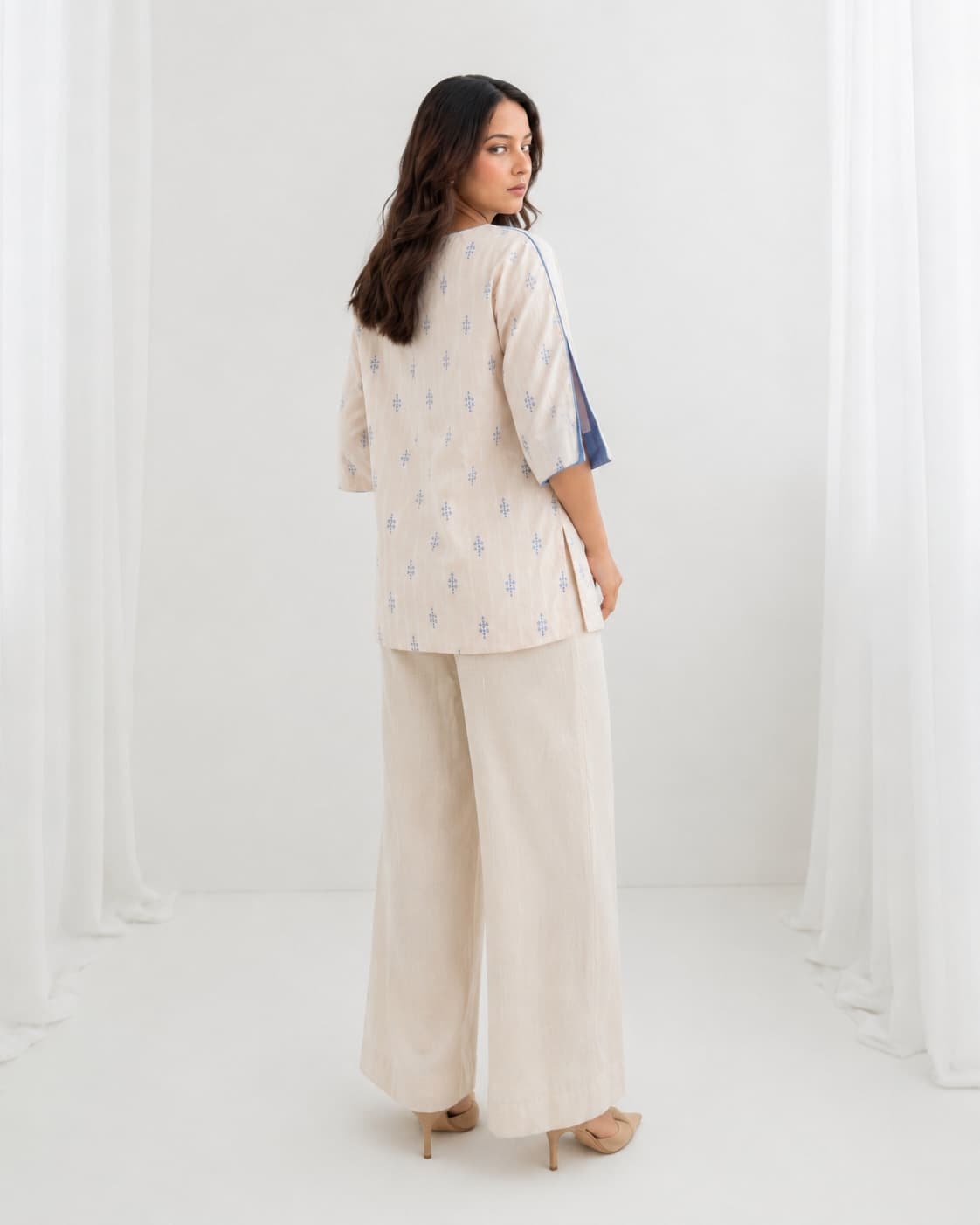 IVORY SKY ivory co-ord set back view, 2-piece women outfit