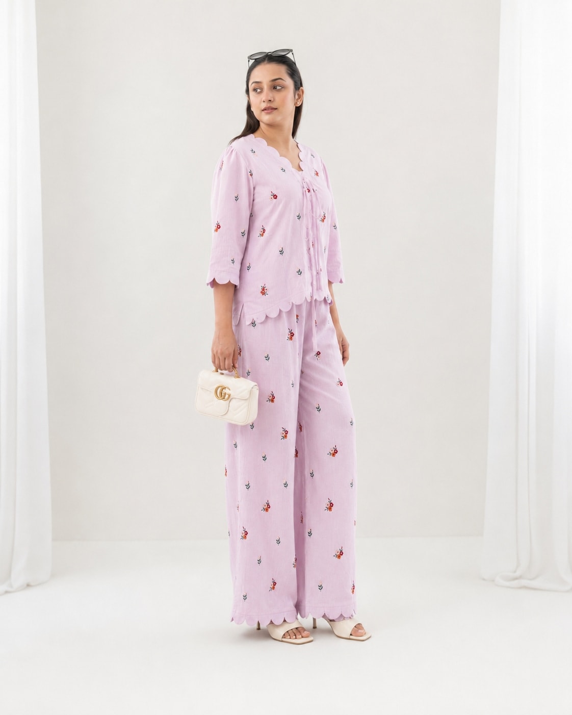 Lilac Bloom Co-Ord Set Side View for Women 
